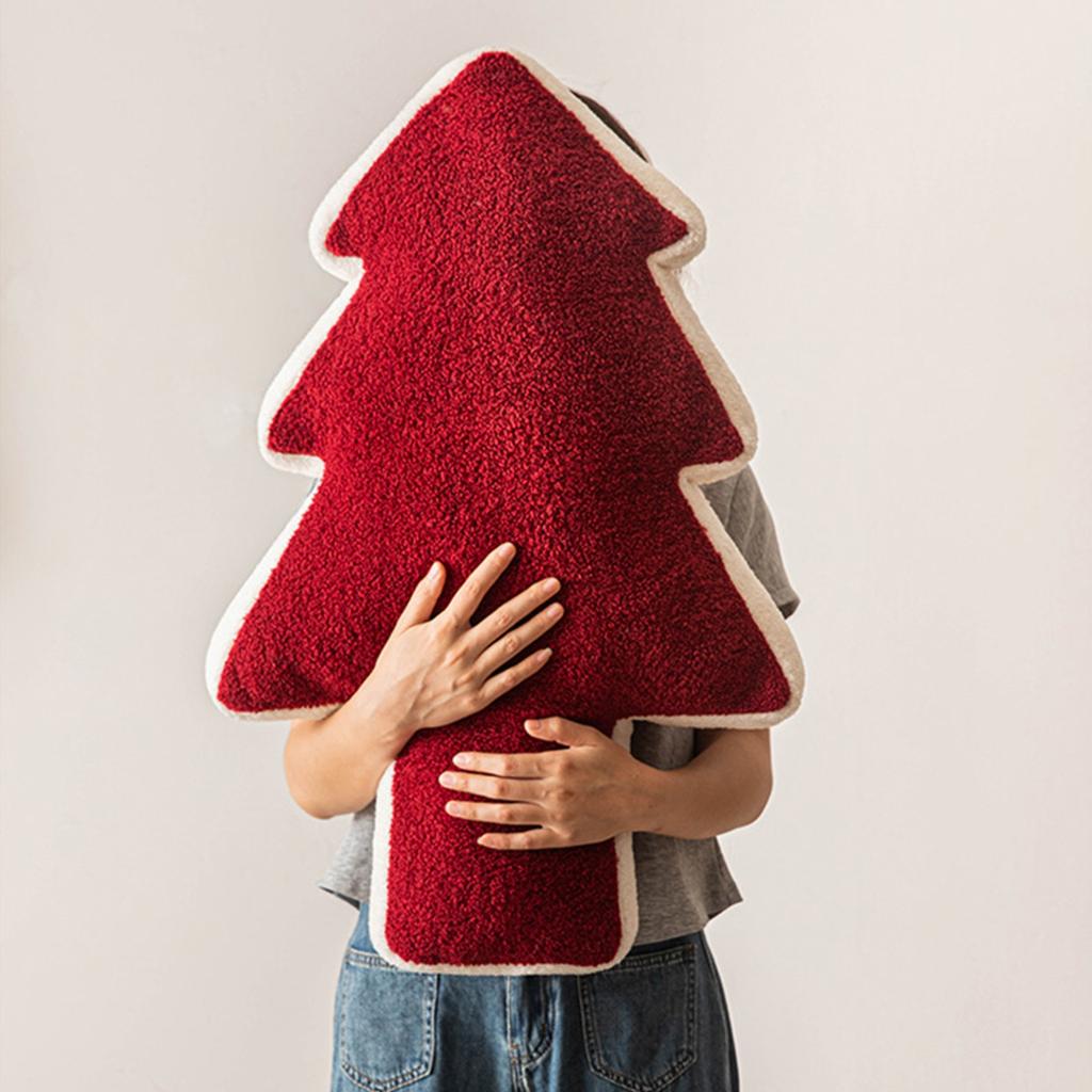 Christmas Tree-Shaped Plush Throw Pillows, Home Living Room Sofa, Christmas Atmosphere Decoration Pillows And Cushions