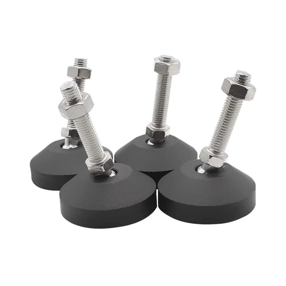 4Pcs Adjustable Levelling Feet Furniture Pads Diameter 50mm Nylon Base Universal Joint Threaded M12x50mm for Table Chair Stand
