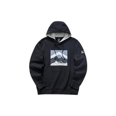 Anta Padrão Série Basquetebol Estampado Tricotado Cordão Capuz Manga Comprida Homem hoodies Preto 152111743-4