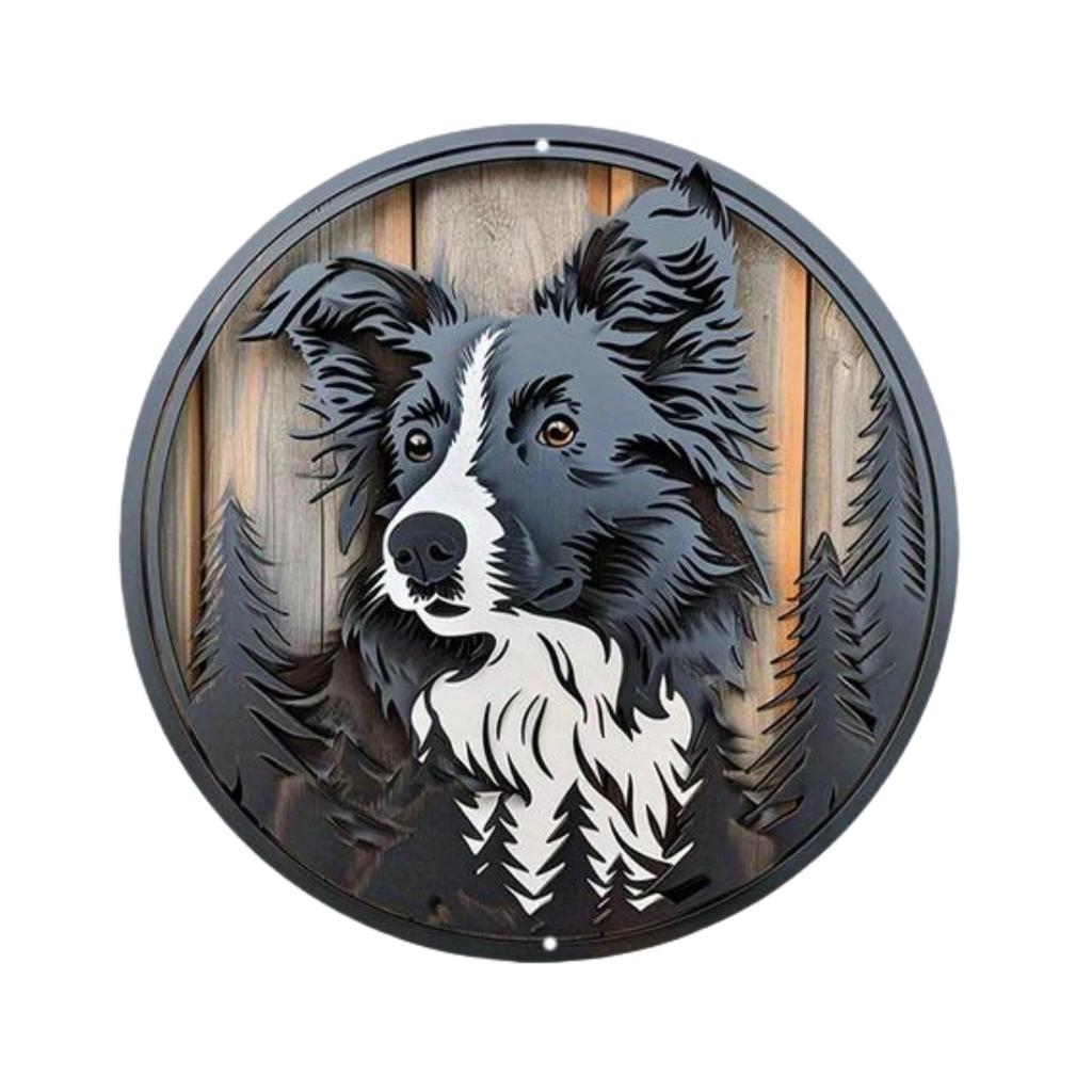 Round Metal Tin Sign Art Painting Wreath Decorative Plates Entrance Decor Gift Mask Theme For Bar Cafe Club Home Room Wall Decor