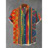 Camisa Casual de Manga Corta Transpirable Cómoda para Hombre Rayas Estampado 3D Botones Moda Camisa de Hombre Camisas Hombre Abstracto