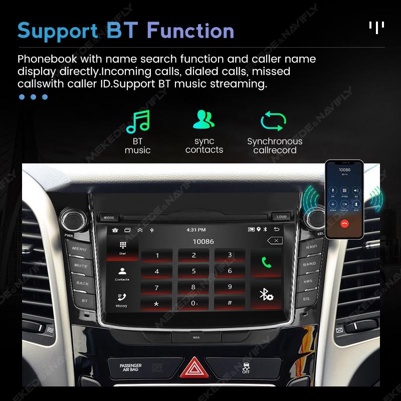 7'' Car Radio for Hyundai I30 Elantra GT 2011-2017 Carplay Android Auto Screen Multimedia Player GPS Navigation RDS FM Autoradio