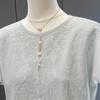Women's Lyocell Blend Loose Knit Short Sleeve Top