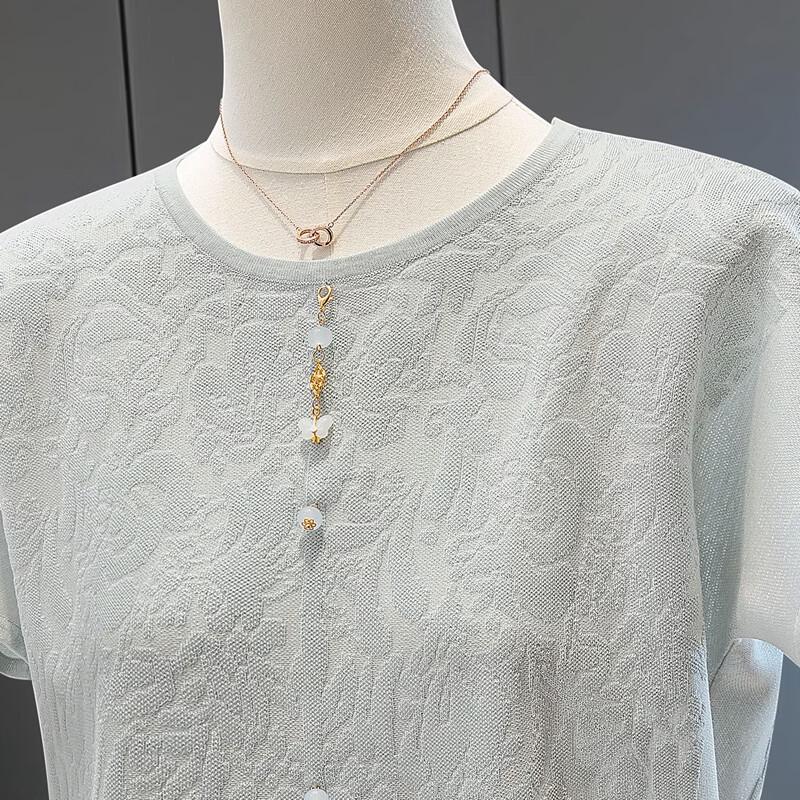 Women's Lyocell Blend Loose Knit Short Sleeve Top
