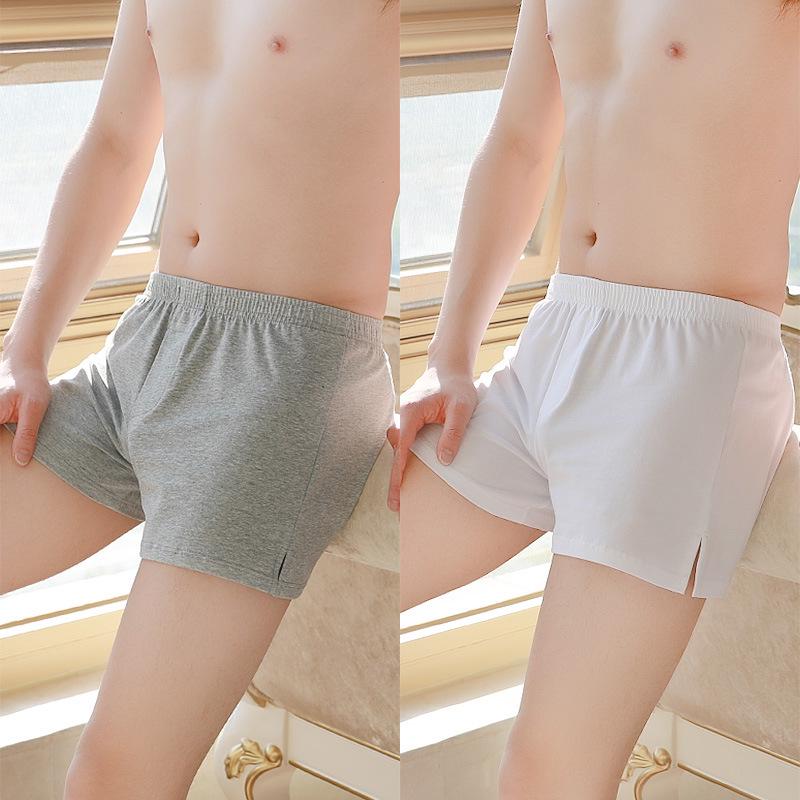 Men's Pure Cotton Mid-Waist Boxer Briefs - Loose A-line Plus Size Shorts