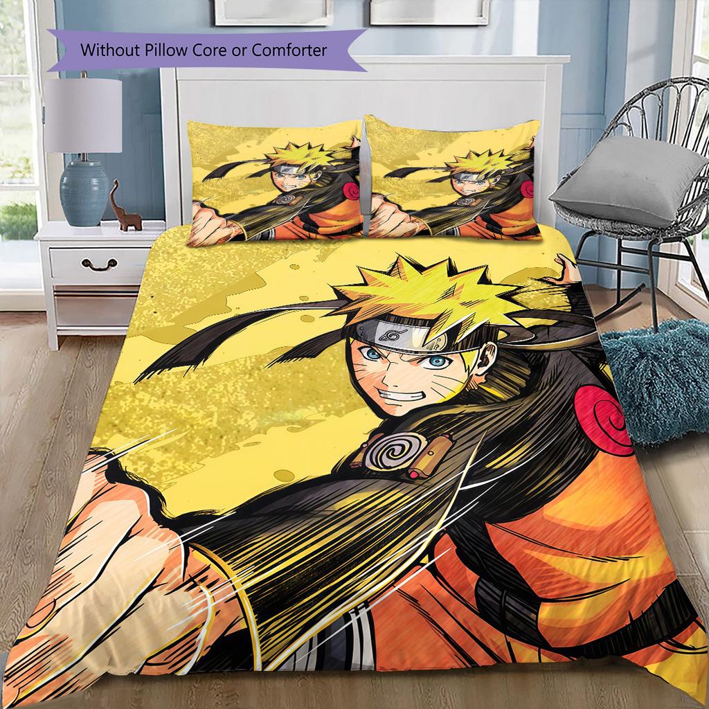 Naruto Team 7 Collection Bedding Set, 1 Duvet Cover & 2 Pillowcases, Suitable for Bedroom, Ideal Gift for Naruto Fans