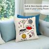 Art Disco Pillow Case Short Plush Double-sided Print Square Throw Pillow Covers Sofa Home Cushion Decor