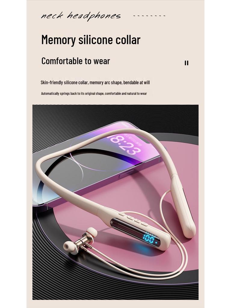 Cross-Border Sports Bluetooth Earphones: In-ear, Neck-Hanging, Heavy Bass, Long Battery Life