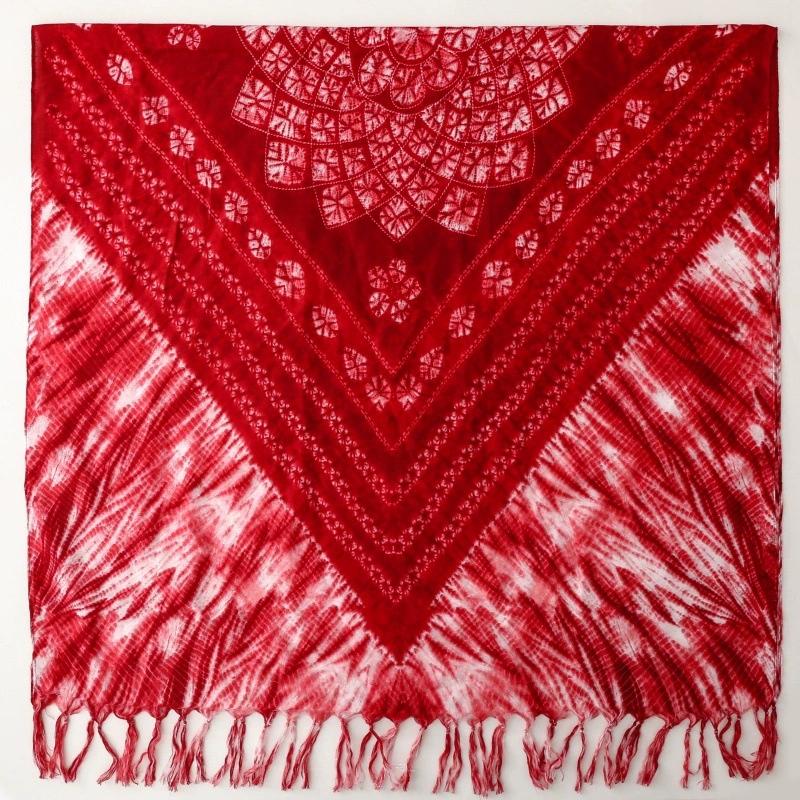 New Ethnic-Style Tie-Dye Colorized Blue-And-White Cotton And Linen Scarf Travelling Shawls For Women
