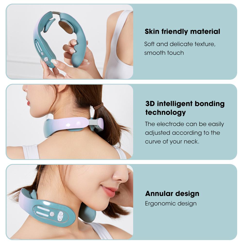 Portable Cervical Massager Neck Care Device Shoulder Cervical Low Frequency Pulse Massage Constant Temperature Hot Compress