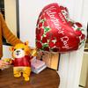 Extra Großer Stehender Bär Rosenballon Niedlicher Herzbär Aluminiumfolienballons für Romantischen Valentinstag Hochzeitsparty Dekoration
