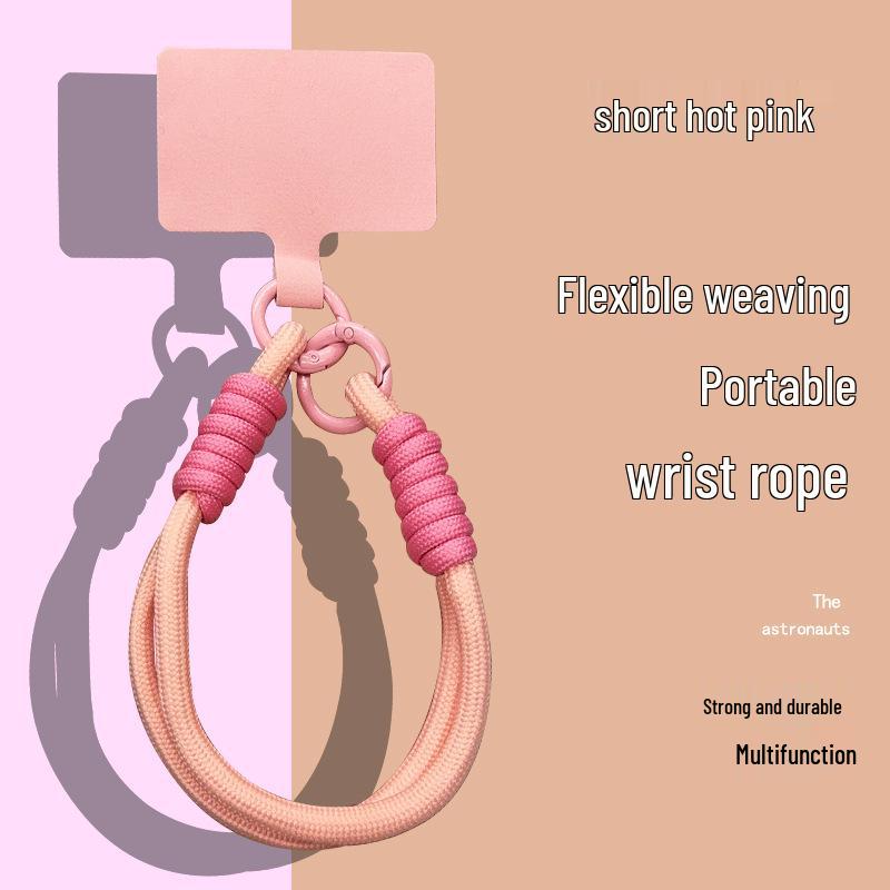 Popular Color-Block Phone Lanyard: Multifunctional Anti-Loss Case, Earphone Cover, Toy Bag, Woven Wrist Strap