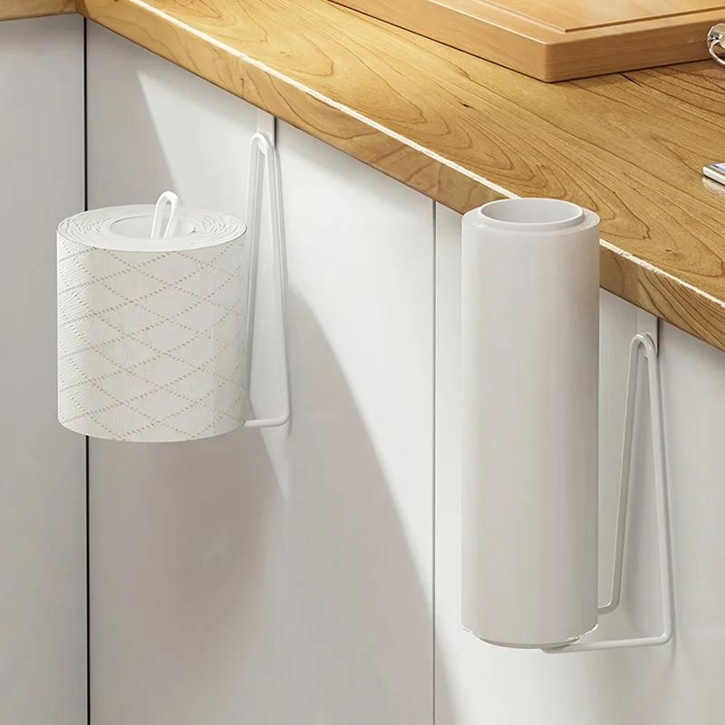 Držák na toaletní papír - Snadná instalace na stěnu Věšák na roli papírových utěrek do koupelny s lakovaným povrchem Úspora místa Design bez vrtání