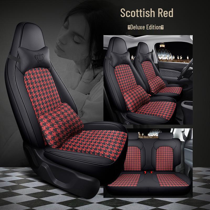 Leapmotor T03 Hahnentritt Autositzbezug - High-End Vollumschließend, Ganzjahreskissen.