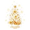 Large Christmas Tree Window Sticker Golden Snowflake Electrostatic Sticker  Bedrooms