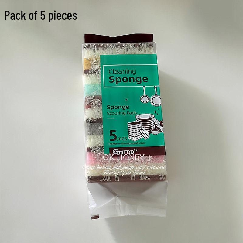 High-Density Sea Sponge Scouring Pad & Magic Eraser Dishcloth Set for Kitchen Cleaning