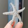 Trendy Multicolor Rhinestone Starfish Brooch 1Pcs Unisex Durable Clothing Pin for Daily Wear Party Anniversary Decoration