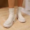 Women's Fly-woven Sports Short Boots Women's Autumn and Winter New Women's Boots Large Size One-pedal Socks Boots