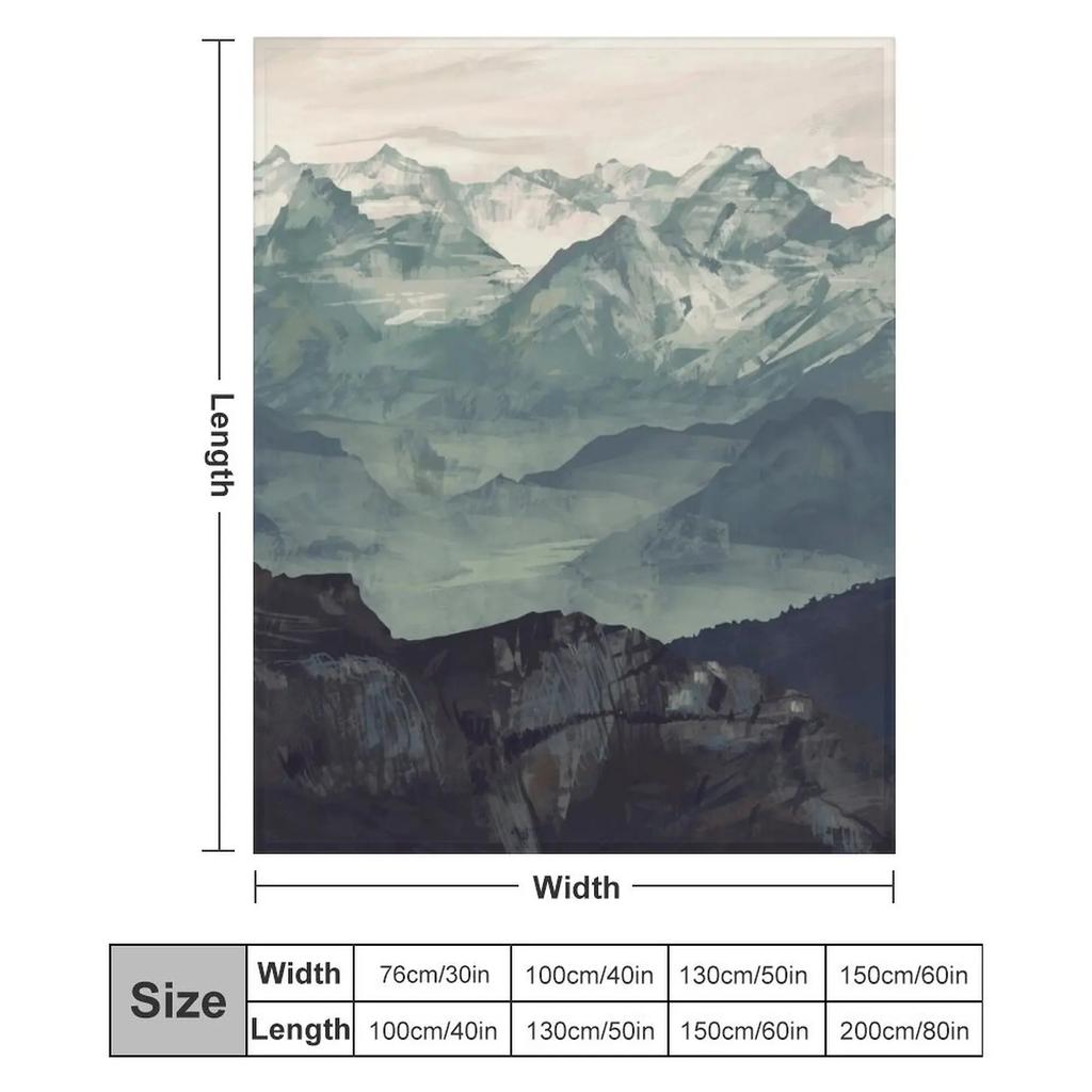 Mountain Fog Throw Blanket Cozy Warm Blanket for Bed Room Decor