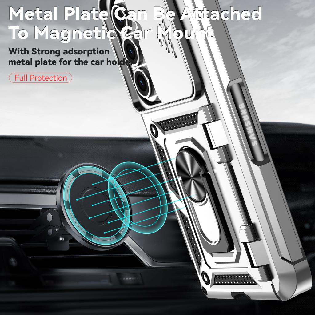 For Samsung Z Fold 7 Fold7 Case Car Magnetic Ring Stand Slide Camera Armor Shockproof Cover For Samsung Galaxy Z Fold 7 Funda
