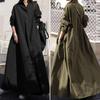 Loose Plain Maxi Blouse Dress Women Long Sleeve Turn Down Collar Shirt Dress