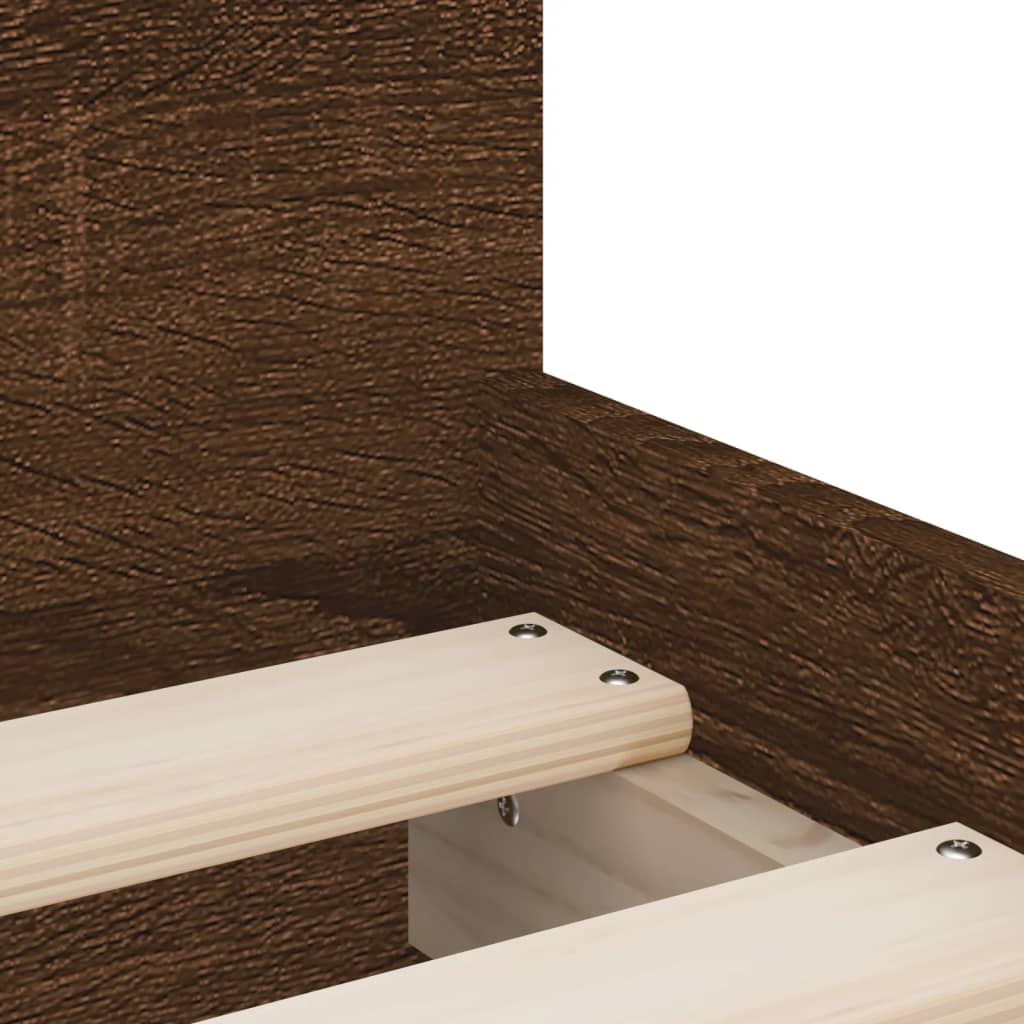 Bed with Drawers Brown Oak Effect 75 X 190 Cm