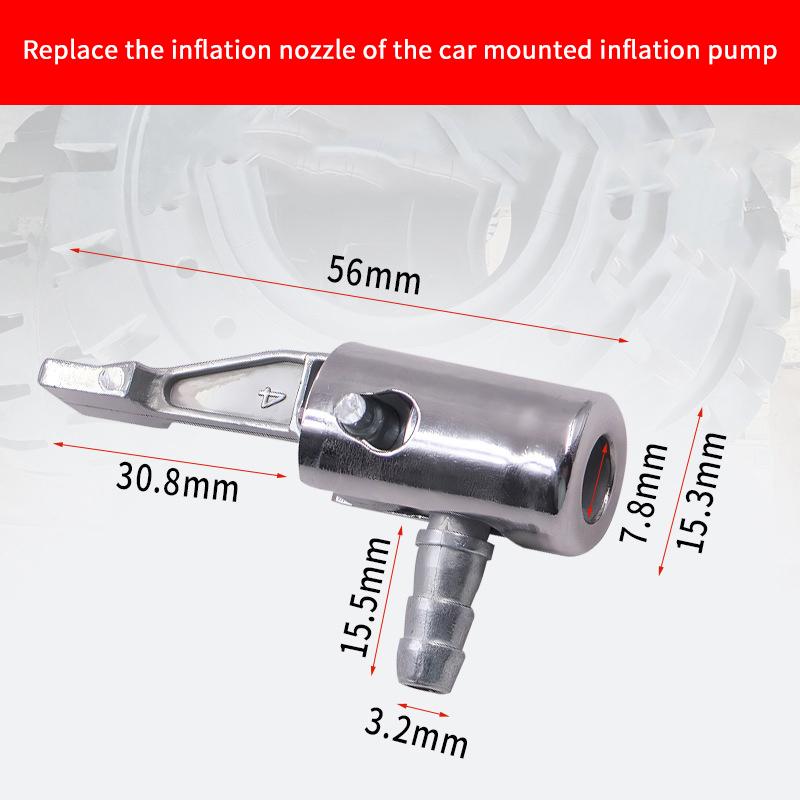 Portable Inflatable Pump For Car Tire Air Chuck Compressor Tire Inflator Tire Chuck With Barb Connector For Hose Repair