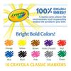 Markery cienkie flamastry kolorowe dla dzieci Markers Crayola 10 kolorów