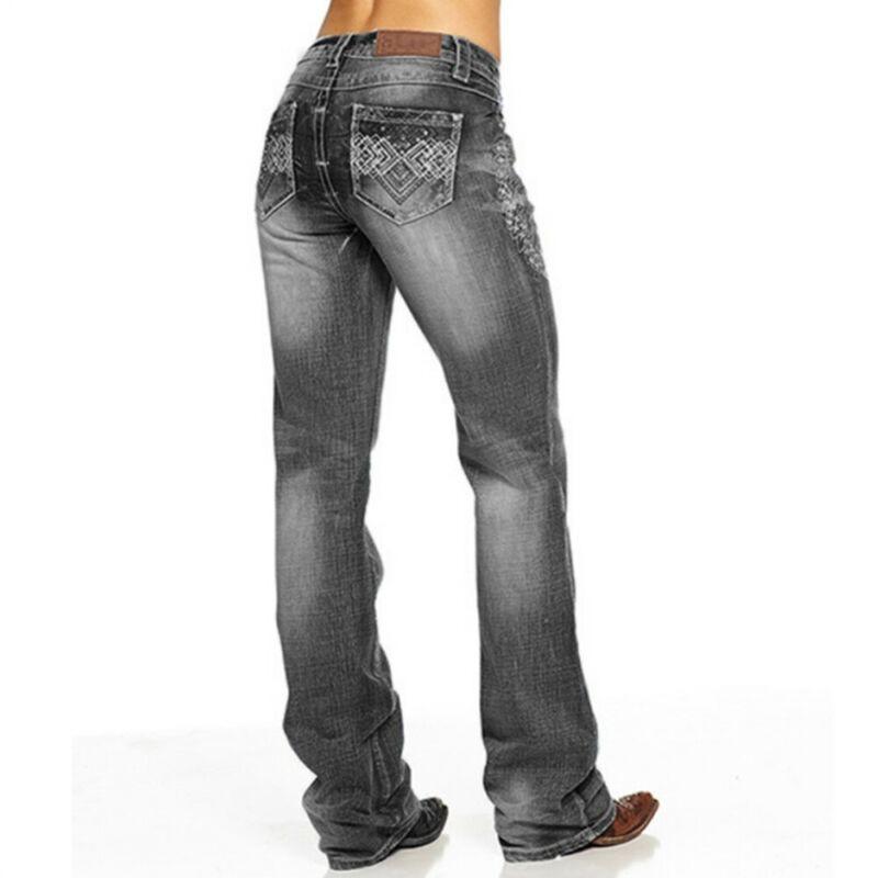 Moda Mujer Bordado Jeans Low Rise Pantalones Vaqueros Acampanados Pantalones  Slim Fit Pantalones comprar a buen precio — entrega gratuita, reseñas  reales con fotos — Joom