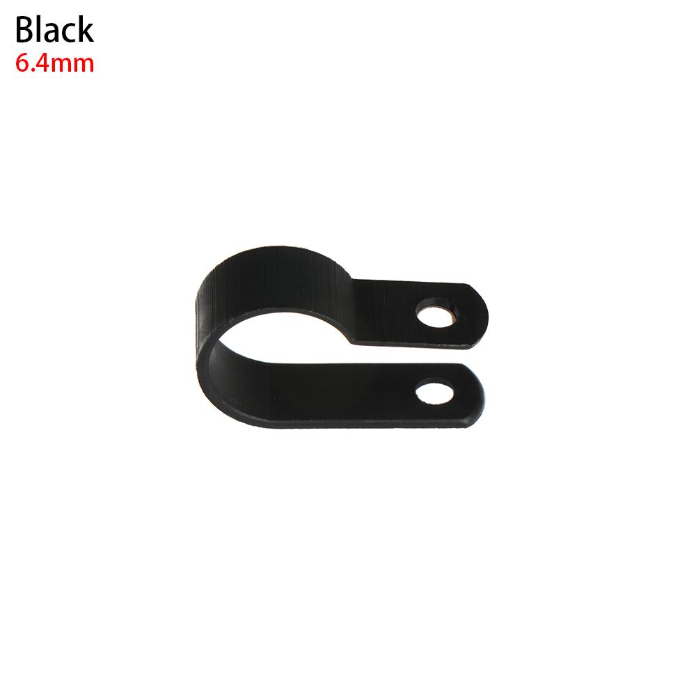 100PCS R-Type Nylon Cable Clamp Plastic P Clips Black Nylon Fasteners Cable Mounting Fix Hardware Electrical Fittings