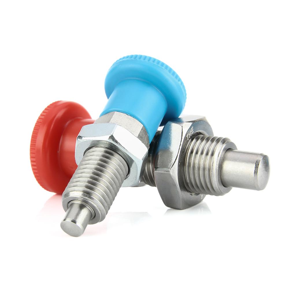 M8 M10 M12 M16 M20 M24 Fine Thread Black Self Locking Index Bolts Plastic Knob Stainless Steel Indexing Plunger With Nut
