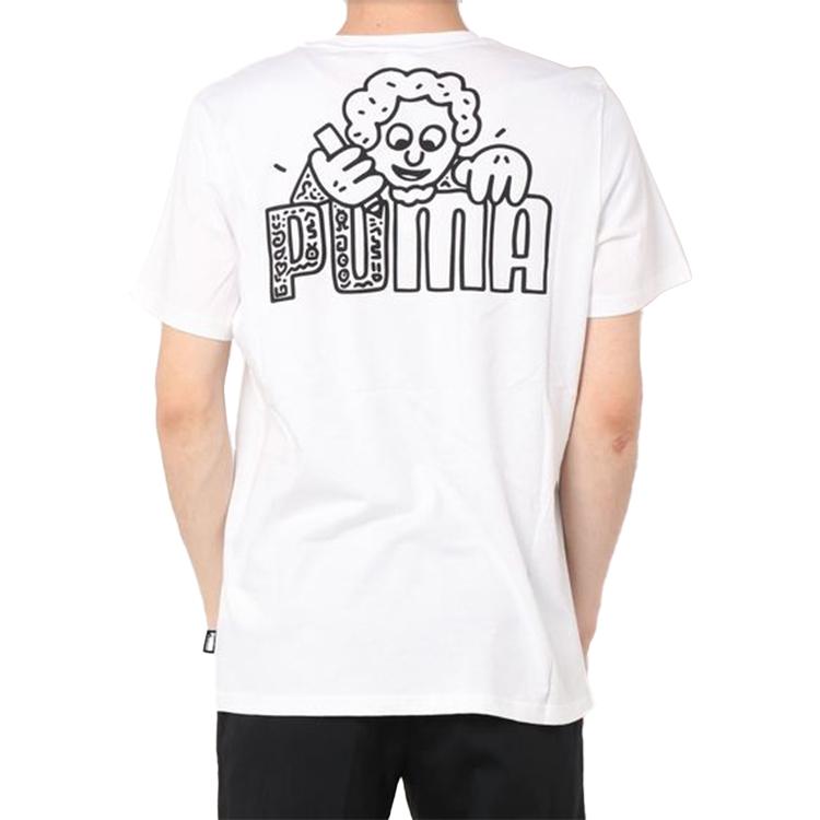 Puma X Camiseta de Manga Corta Mr Doodle Hombre Tops Blanco 598641-02
