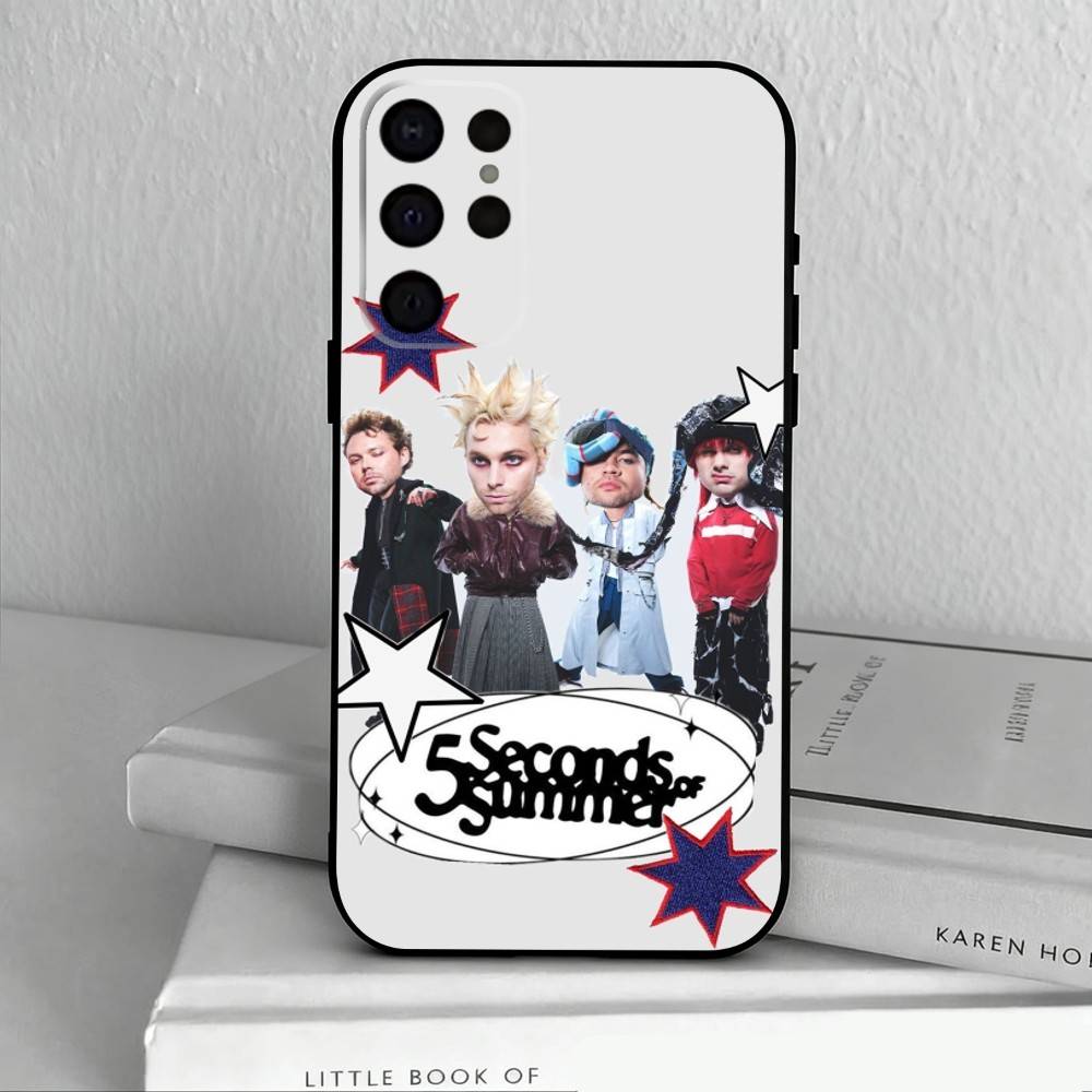 P-Popular Rock B-Band 5-5SOS Phone Case For Samsung S25,S24,S21,S22,S23,S30,Ultra,S20,Plus,Others Soft Black Case