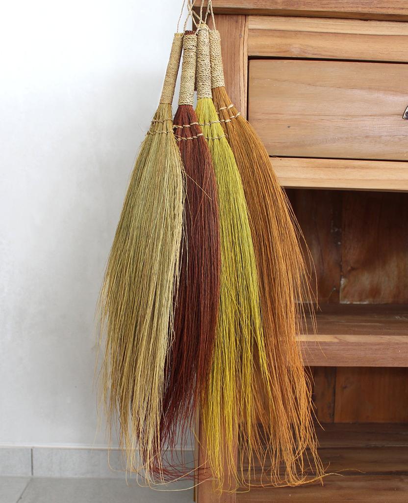 Broom Set of 4 Long Natural Colours Pampus