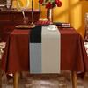Modern Minimalist Geometric Color Block Table Runner, Artistic Home Decor for Living Room Dining Table