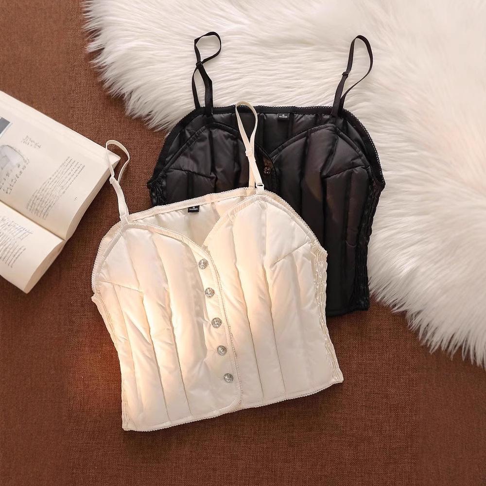 New autumn and winter light inner wear down small suspenders women wear white duck down short down jacket vest