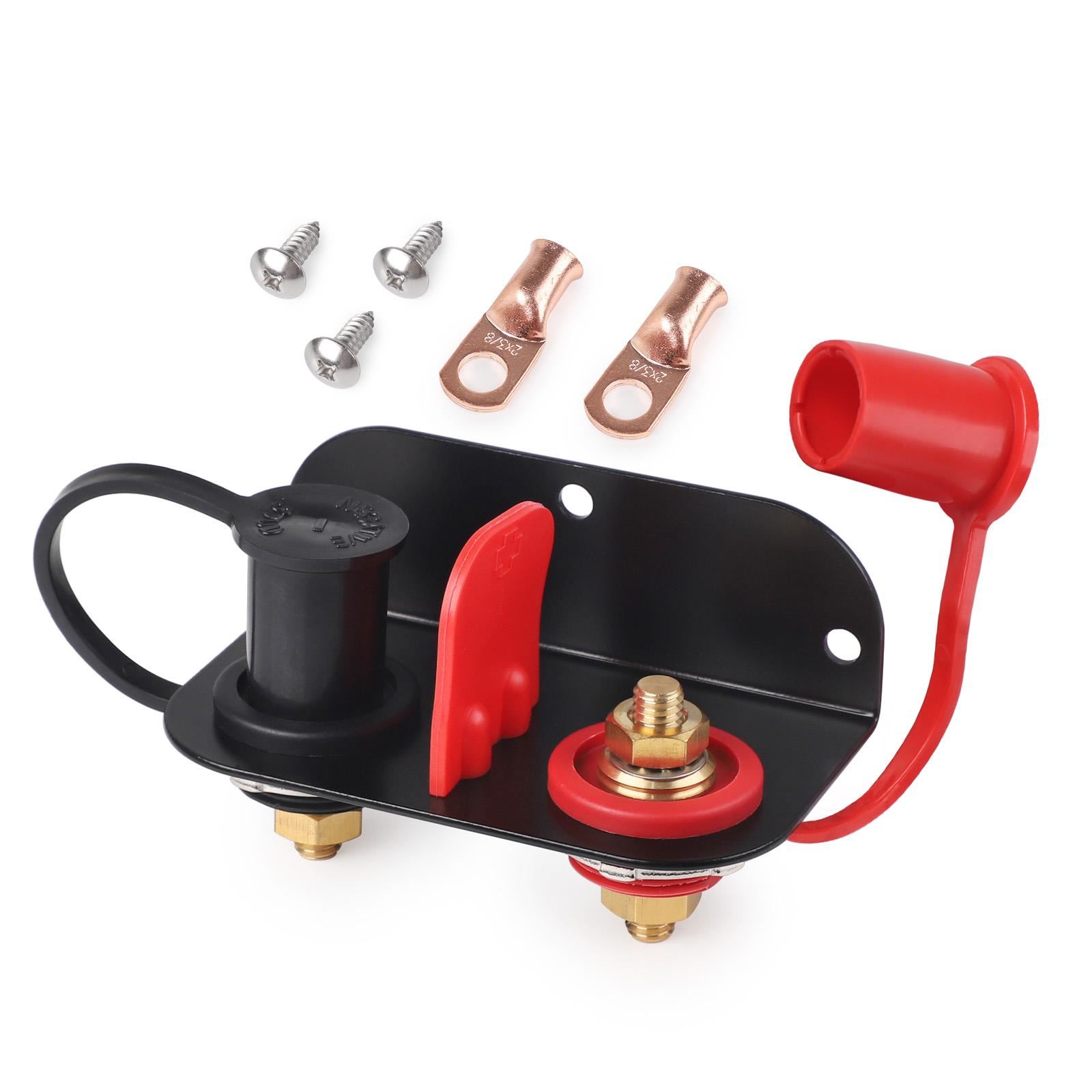 12V 250A M10 Remote Battery Jumper Post Terminal Remote Charging Tool Relocation Kit for UTV ATV Car Trucks Mower Boat Project A
