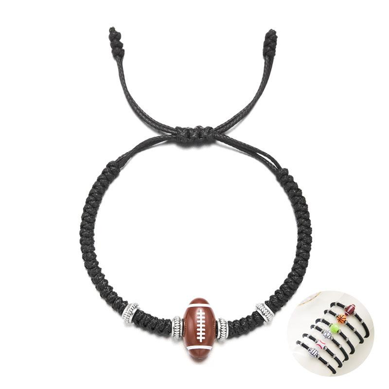 New Basketball Football Baseball Rugby Tennis Bracelet Handmade Adjustable Weaven Braclet Unisex Ball Enthusiasts Joias