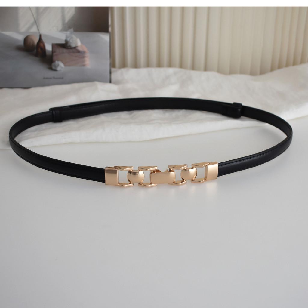Pu Material Thin Waist Belt For Dresses With Hook Closure Stylish Summer Fashion чёрный