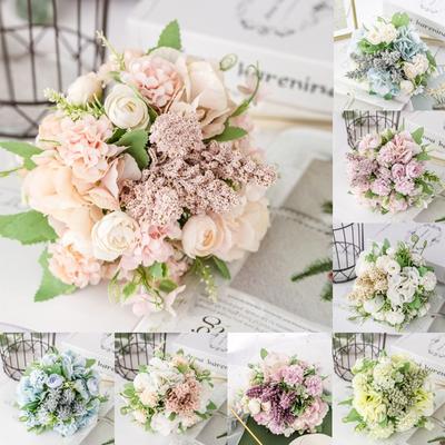 13 Heads Silk Rose Artificial Flowers Fake Bouquet Wedding Home Party Decor