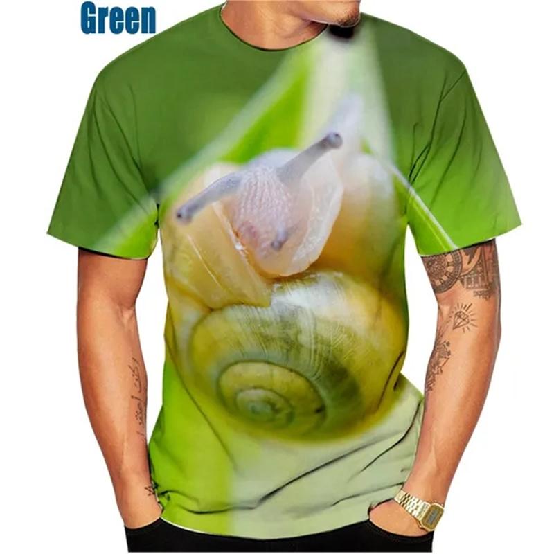 Funny Mushroom Pattern Men's Women's T-shirts Snail 3d Print Summer Fashion Tops Oversized Graphic Tee Comfortable Top