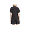 Adidas Originaler Bokstav Stripe Trykk Rund Hals Retro Kort Ermet T-skjorte Dame Topper Svart IU2420