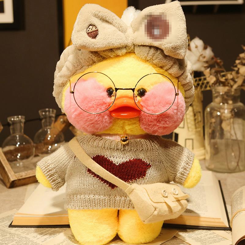 30cm Cute LaLafanfan Cafe Duck Plush Toy Kawaii LaLafanfan Duck Doll Soft Stuffed Animal Plush Pillow Birthday Gifts for Kids