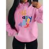 Happy Day Colorful Art Letter Printing Womens Hoody Hip Hop Multicolor Hoodie Autumn Pullover Pocket Female Hoodies