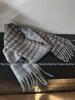 2024 Women's Korean-Style Blue & Brown Plaid Double-Sided Winter Scarf