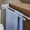 Stainless Steel Towel Holder Wall Mounted Bathroom Towel Rack Double Bar Towel Clothes Shelf Holder Hanger Bathroom Organizer