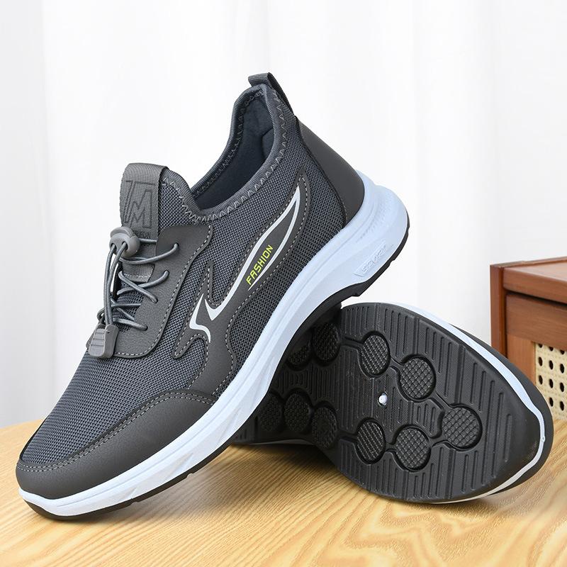 Shoes Men's 2024 Spring New Soft Sole Comfortable Middle-aged and Elderly Dad Walking Shoes Fashion Versatile Men's Casual Shoes