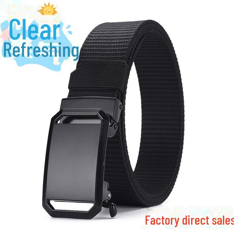 Men's Automatic Toothless Nylon Canvas Outdoor Belt