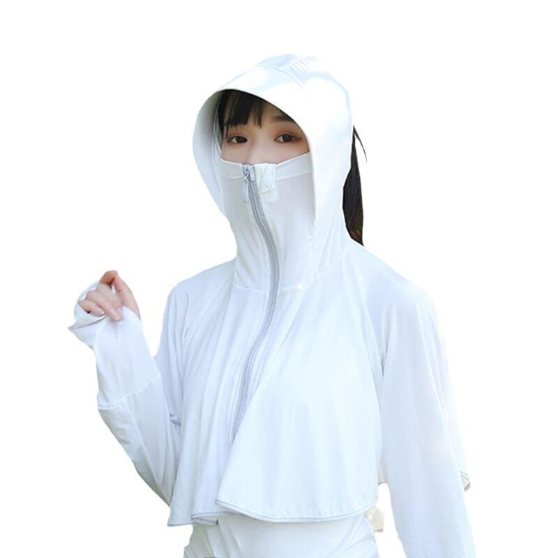 New aibitoo bunny second-generation sunscreen clothing women's UV-proof ice silk zipper hooded long-sleeved sunscreen clothing