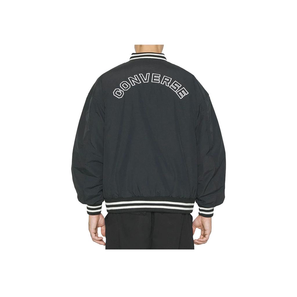 New Converse Baseball Jacket Men's Black 10025261-A03